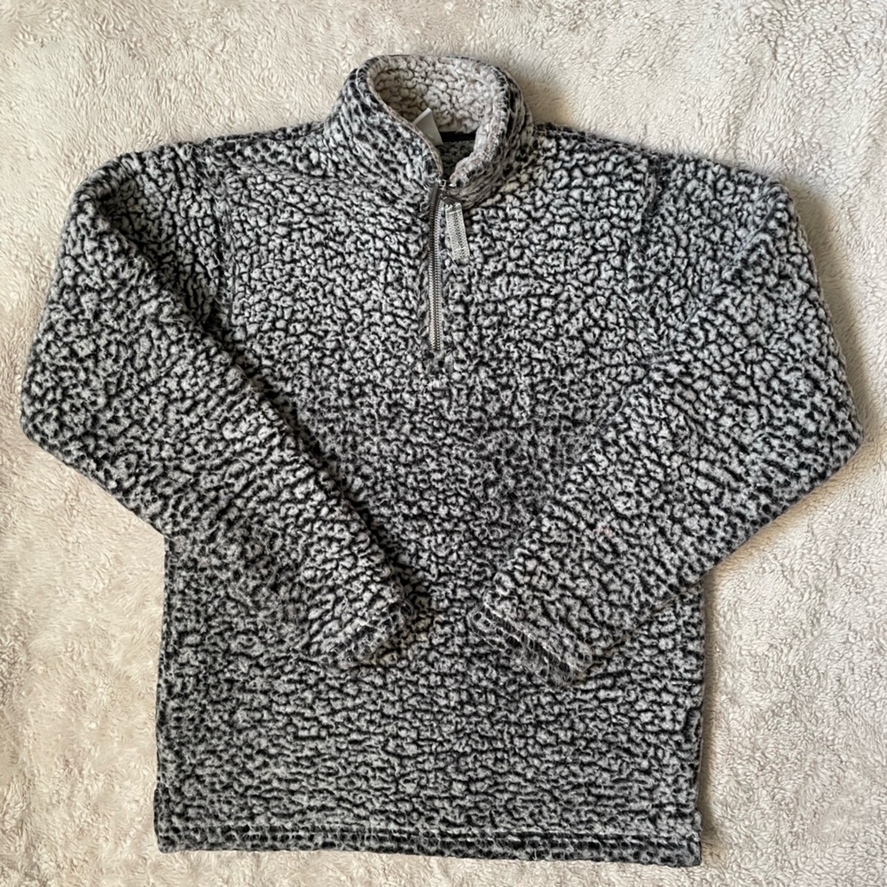 J. America Black and Grey Sherpa Pullover